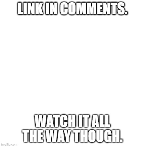 . | LINK IN COMMENTS. WATCH IT ALL THE WAY THOUGH. | image tagged in white blank square no transparency | made w/ Imgflip meme maker