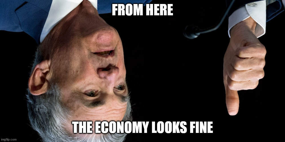 Looks fine | FROM HERE; THE ECONOMY LOOKS FINE | image tagged in economy,money | made w/ Imgflip meme maker