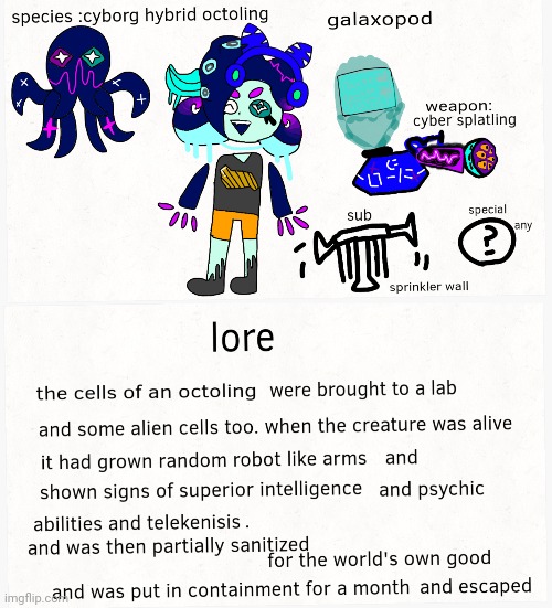New oc! | image tagged in splatoon,octoling | made w/ Imgflip meme maker