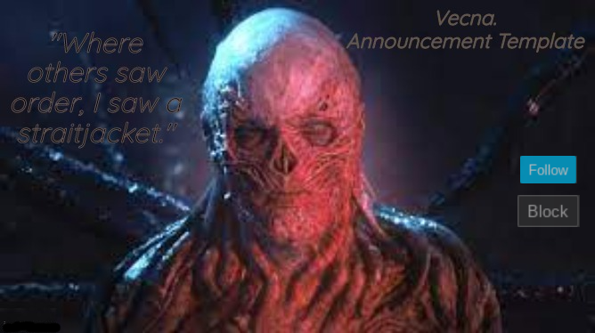 Vecna. announcement template Blank Meme Template