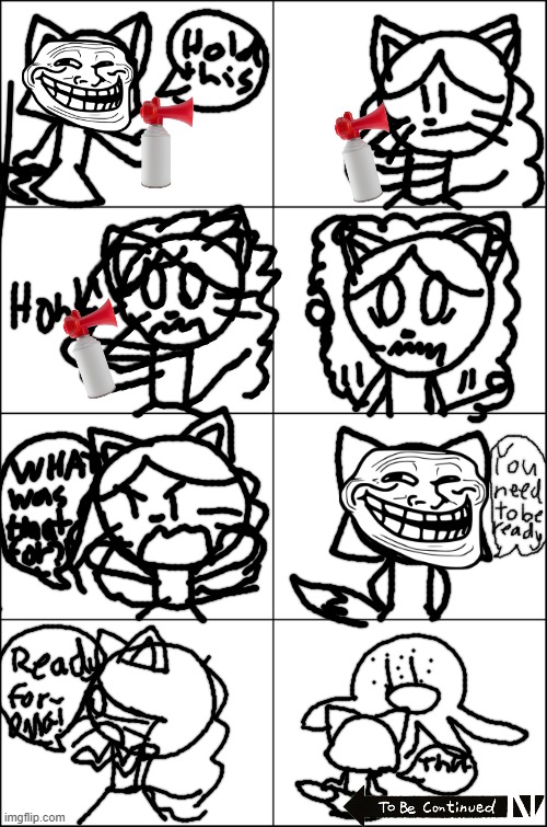 Wacky Wednesday: Part 3: Airhorn | image tagged in eight panel rage comic maker | made w/ Imgflip meme maker