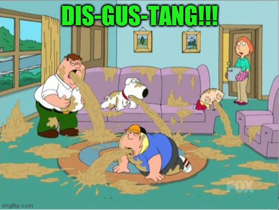 Family Guy Puke | DIS-GUS-TANG!!! | image tagged in family guy puke | made w/ Imgflip meme maker
