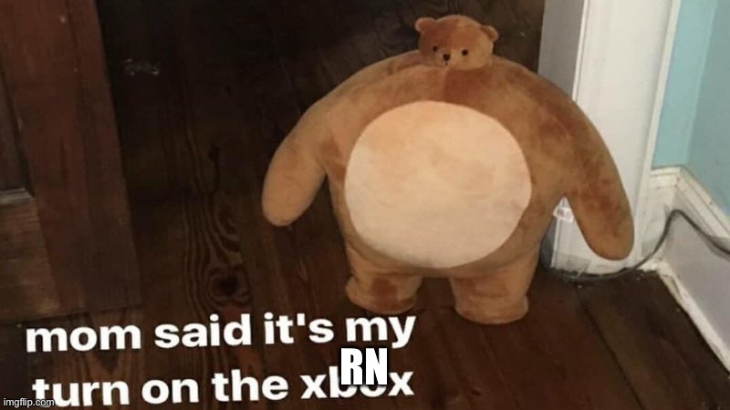 mom said it's my turn on the xbox | RN | image tagged in mom said it's my turn on the xbox | made w/ Imgflip meme maker