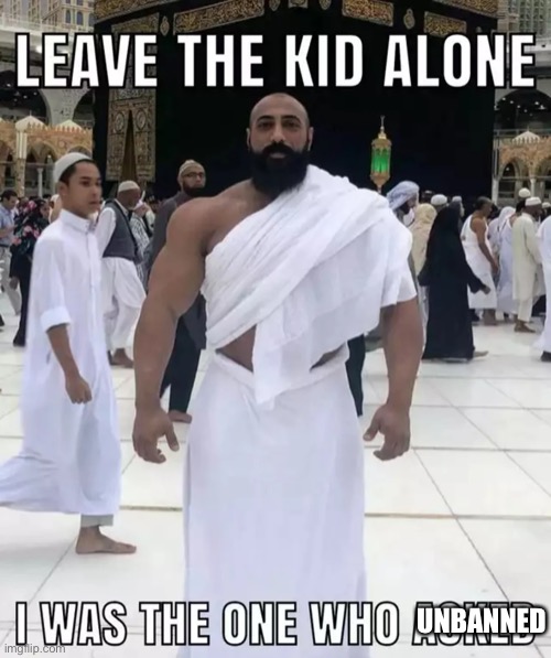 leave the kid alone, i was the one who asked | UNBANNED | image tagged in leave the kid alone i was the one who asked | made w/ Imgflip meme maker