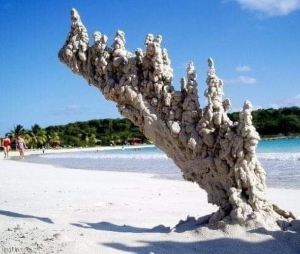 When lightning hits the sand  (fulgurites or "petrified lightning) | image tagged in lightning,sand,sculpture,awesome,nature | made w/ Imgflip meme maker