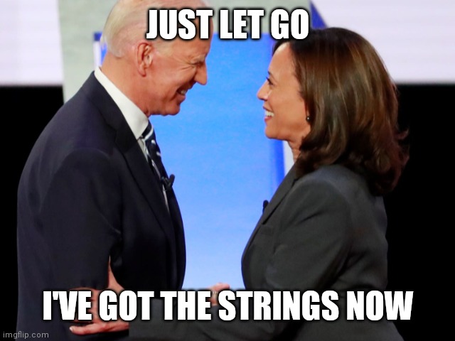 You Can't Shake The Covids Boss |  JUST LET GO; I'VE GOT THE STRINGS NOW | image tagged in biden harris,drugs,ivermectin,mia,lighting,thunder | made w/ Imgflip meme maker
