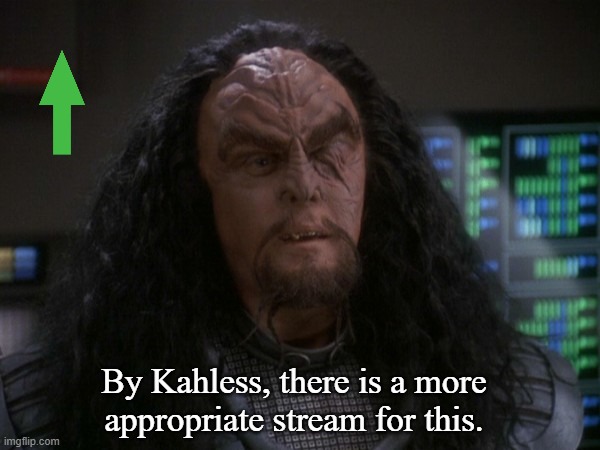 Martok | By Kahless, there is a more appropriate stream for this. | image tagged in martok | made w/ Imgflip meme maker