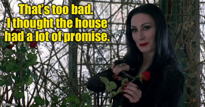 Addams Family | That’s too bad.  I thought the house had a lot of promise. | image tagged in addams family | made w/ Imgflip meme maker