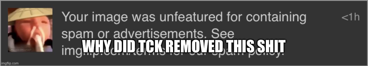 WHY DID TCK REMOVED THIS SHIT | made w/ Imgflip meme maker