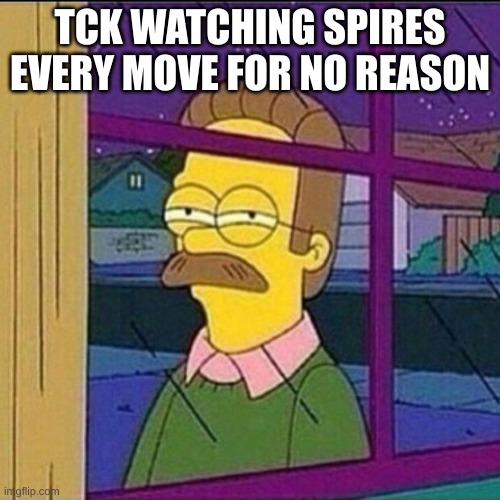 stalker | TCK WATCHING SPIRES EVERY MOVE FOR NO REASON | image tagged in stalker | made w/ Imgflip meme maker