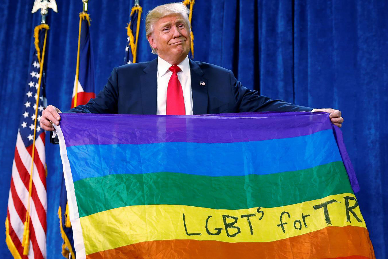 High Quality LGBT for Trump goofy face Blank Meme Template