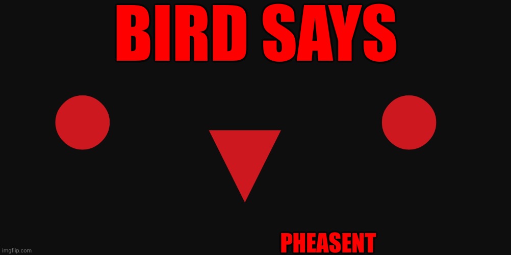 Bird says template | BIRD SAYS PHEASENT | image tagged in epicvoidbird | made w/ Imgflip meme maker