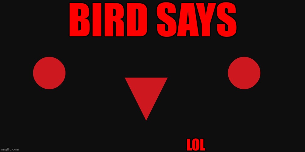 Bird says template | BIRD SAYS LOL | image tagged in epicvoidbird | made w/ Imgflip meme maker