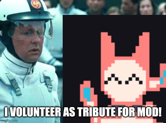 I got some experience modding such as the AAA and some crusader stuff. | I VOLUNTEER AS TRIBUTE FOR MOD! | made w/ Imgflip meme maker