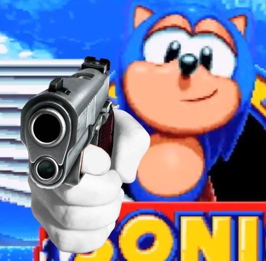 High Quality Sonic With Gun Blank Meme Template