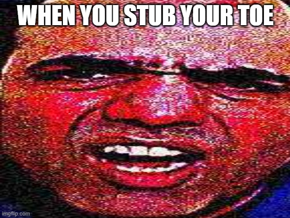 True | WHEN YOU STUB YOUR TOE | image tagged in pain | made w/ Imgflip meme maker