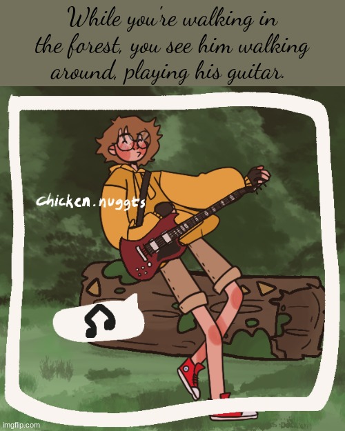 Honestly i need something to take my mind off my shitty life and sadness, so yeah. Any roleplay works ig | While you're walking in the forest, you see him walking around, playing his guitar. | image tagged in fly high technoblade,depression amiright,im stressed out lol,cant stop crying,barney will eat all of your delectable biscuits | made w/ Imgflip meme maker