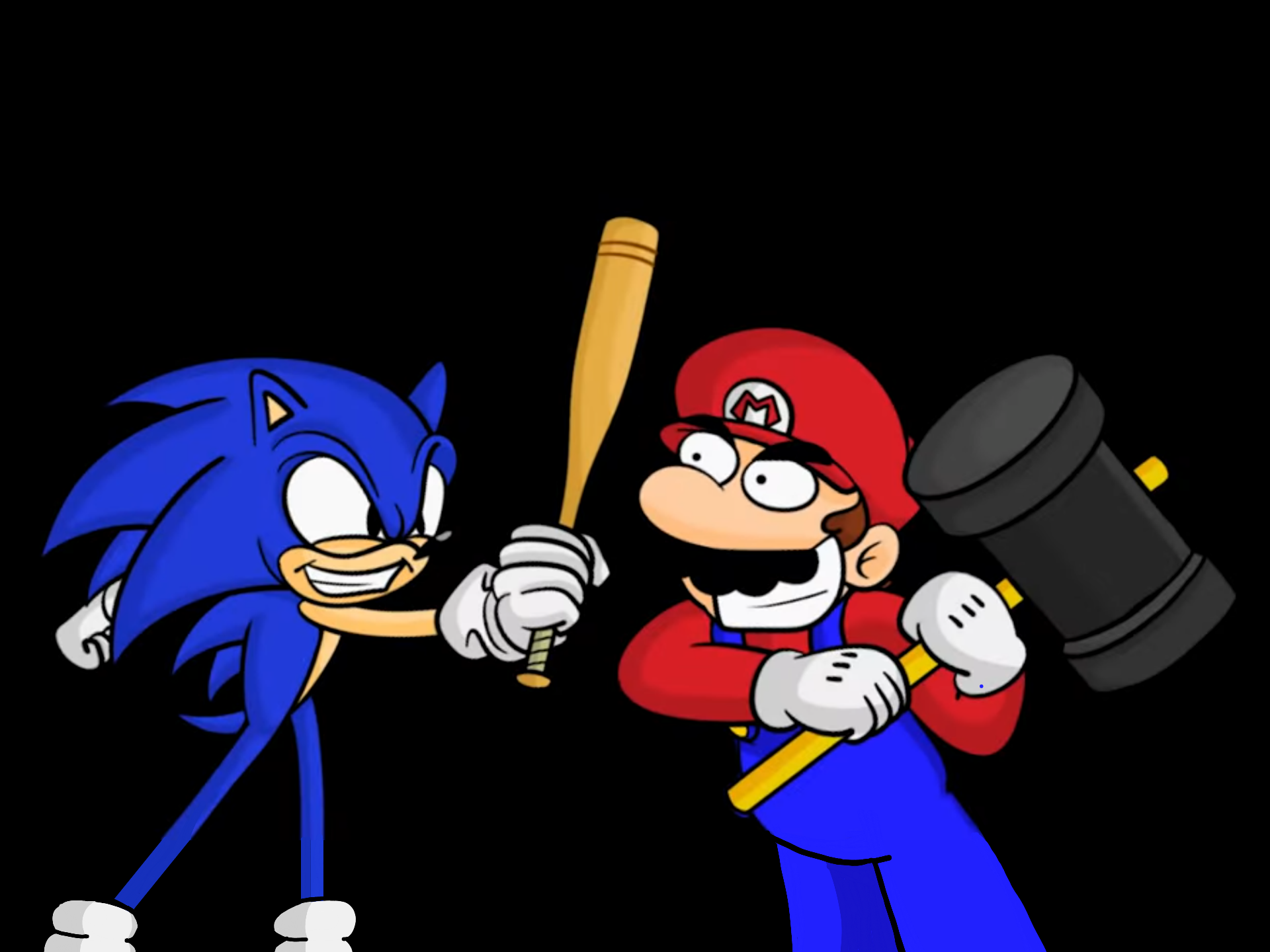 Mario and Sonic in Glitter Universe Blank Meme Template