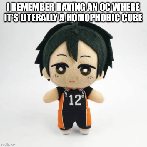 Haha, funny Cub-E | I REMEMBER HAVING AN OC WHERE IT’S LITERALLY A HOMOPHOBIC CUBE | image tagged in yamaguchi | made w/ Imgflip meme maker