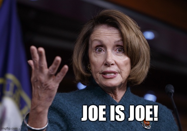 Good old Nancy Pelosi | JOE IS JOE! | image tagged in good old nancy pelosi | made w/ Imgflip meme maker