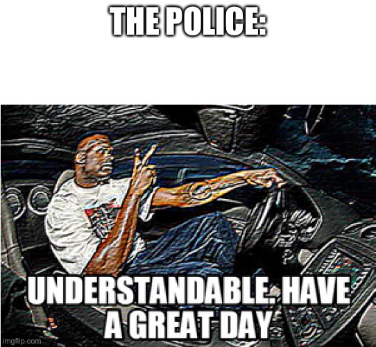 UNDERSTANDABLE, HAVE A GREAT DAY | THE POLICE: | image tagged in understandable have a great day | made w/ Imgflip meme maker