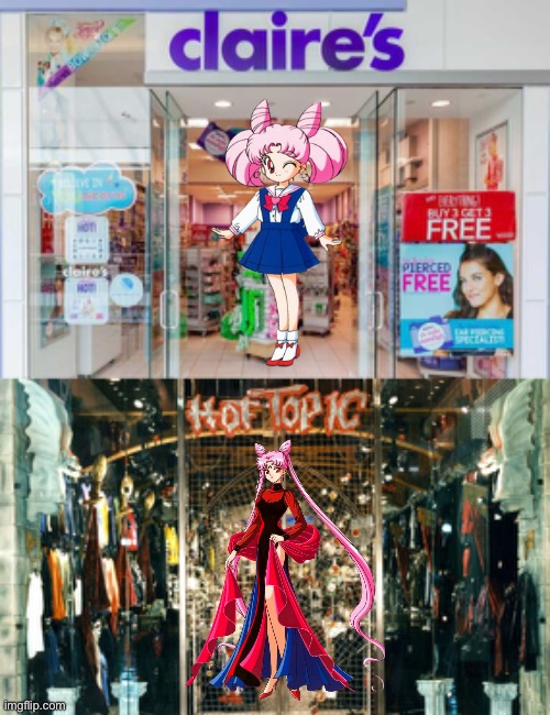 image tagged in memes,claires,hot topic,sailor moon | made w/ Imgflip meme maker