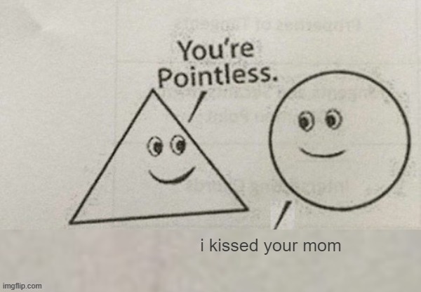why circle | i kissed your mom | image tagged in you're pointless blank | made w/ Imgflip meme maker