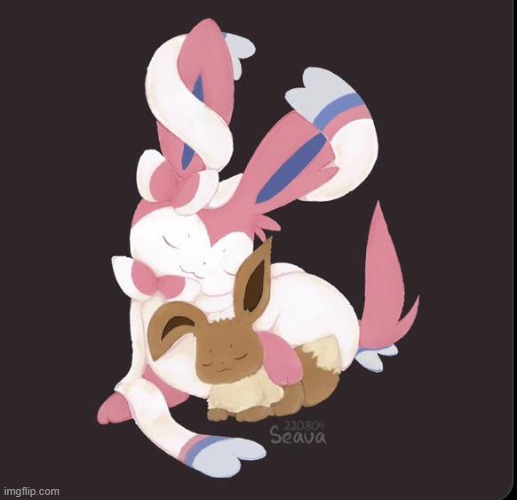 gn | image tagged in eevee,sylveon | made w/ Imgflip meme maker