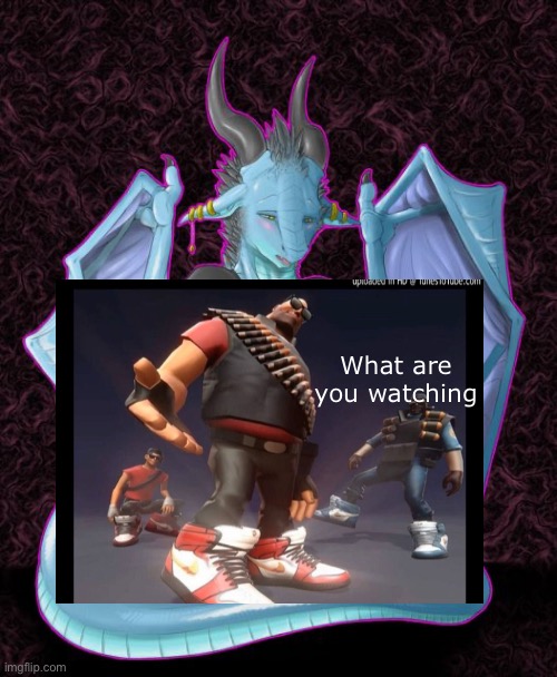 blue anthro dragoness | What are

you watching | made w/ Imgflip meme maker