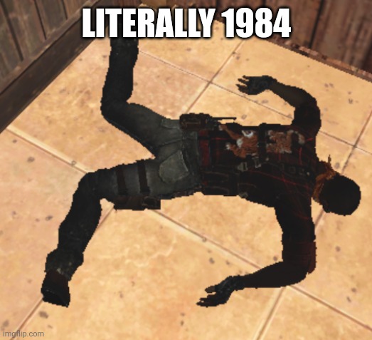 goofy ahh death pose | LITERALLY 1984 | image tagged in goofy ahh death pose | made w/ Imgflip meme maker