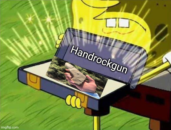 Spongebob box | Handrockgun | image tagged in spongebob box | made w/ Imgflip meme maker