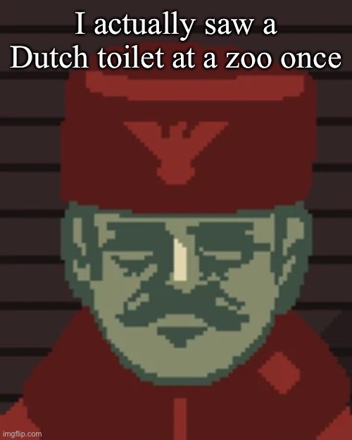 culture shock | I actually saw a Dutch toilet at a zoo once | image tagged in dimitri | made w/ Imgflip meme maker
