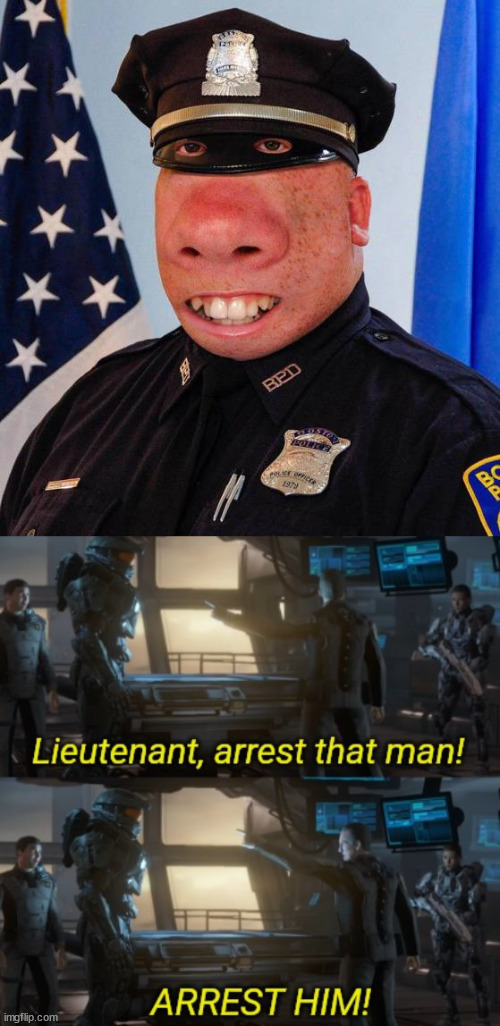 image tagged in lieutenant arrest that man two panels,cursed image | made w/ Imgflip meme maker