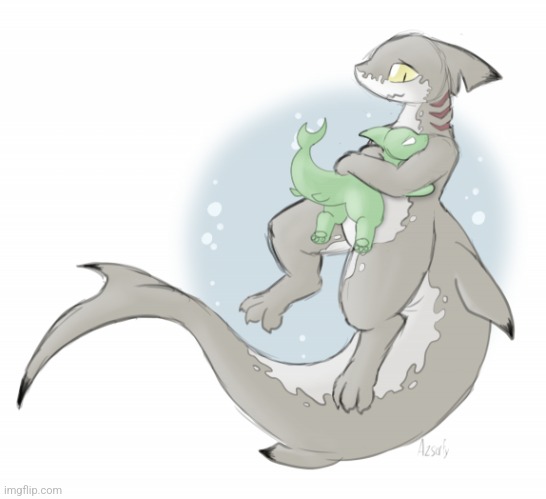 If it's true that everyone has a soft side....well then I found art of jaws soft side | image tagged in wholesome shark hug | made w/ Imgflip meme maker