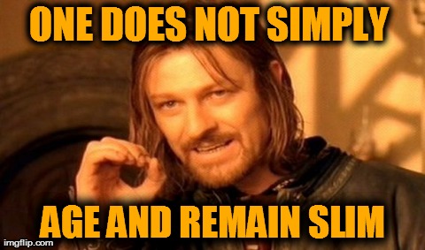 One Does Not Simply | ONE DOES NOT SIMPLY  AGE AND REMAIN SLIM | image tagged in memes,one does not simply,fat | made w/ Imgflip meme maker
