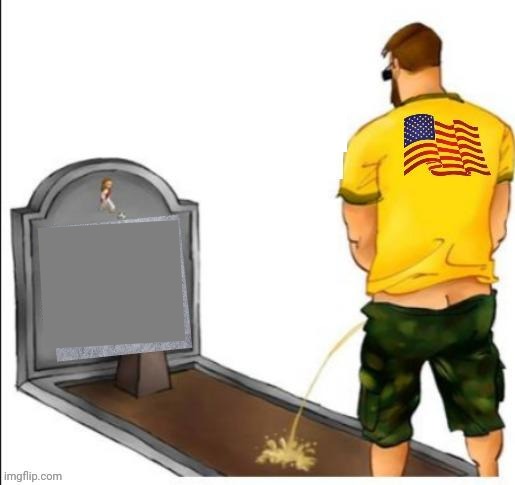 High Quality Pissing Patriot cemetery Blank Meme Template