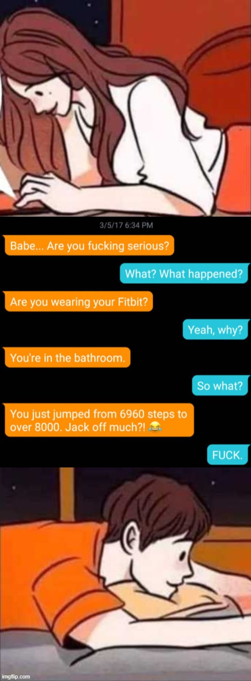 Fitbit | image tagged in boy and girl texting | made w/ Imgflip meme maker