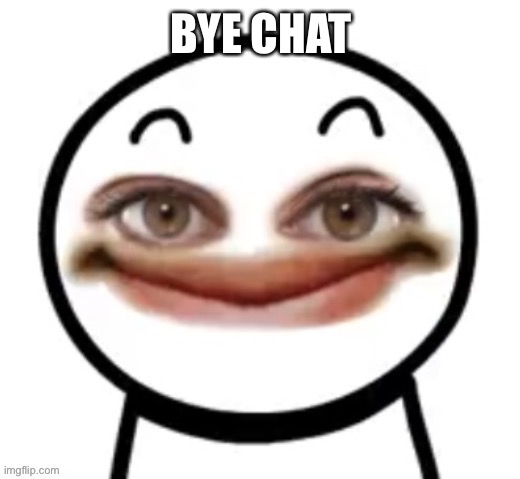 him | BYE CHAT | image tagged in him | made w/ Imgflip meme maker