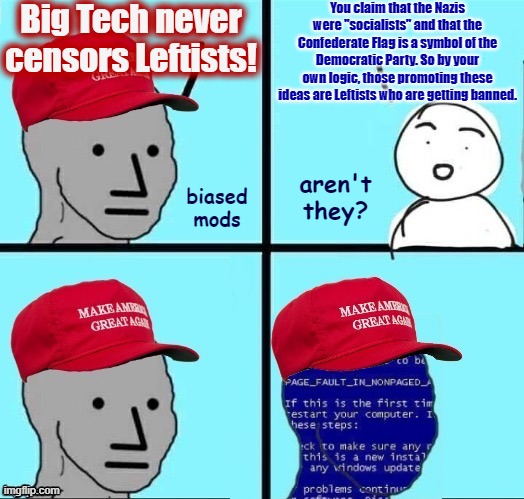 High Quality Big Tech never censors Leftists Blank Meme Template