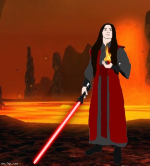 Darth Memeus in Mustafar | image tagged in memes,art,custom character,imgflip users,darth memeus | made w/ Imgflip meme maker