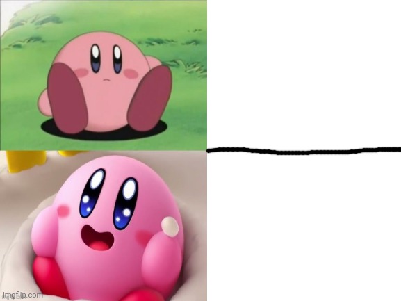 Bored kirb happy kirb Blank Meme Template