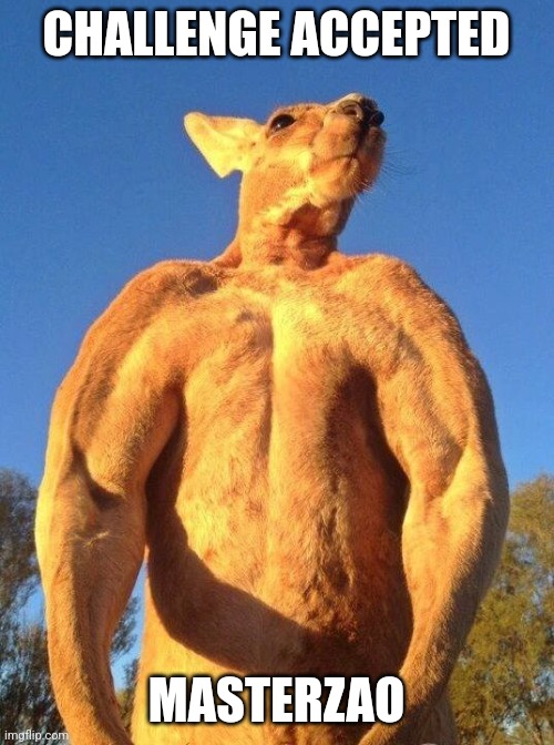 Do you even lift kangaroo | CHALLENGE ACCEPTED; MASTERZAO | image tagged in do you even lift kangaroo | made w/ Imgflip meme maker