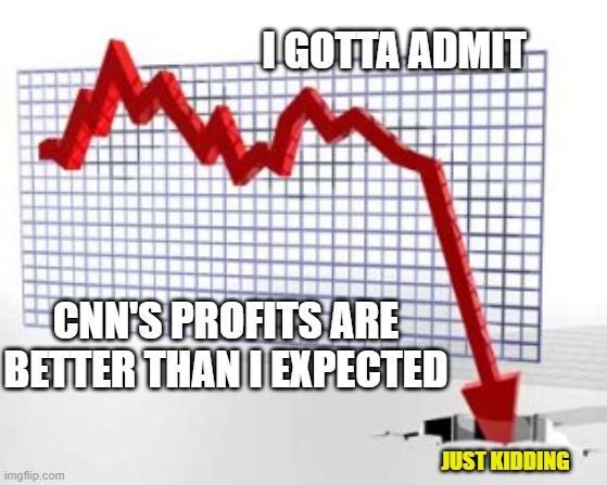 Well done, dimwits | I GOTTA ADMIT; CNN'S PROFITS ARE
BETTER THAN I EXPECTED; JUST KIDDING | image tagged in crash,cnn,democrats,woke,liberals,biased media | made w/ Imgflip meme maker