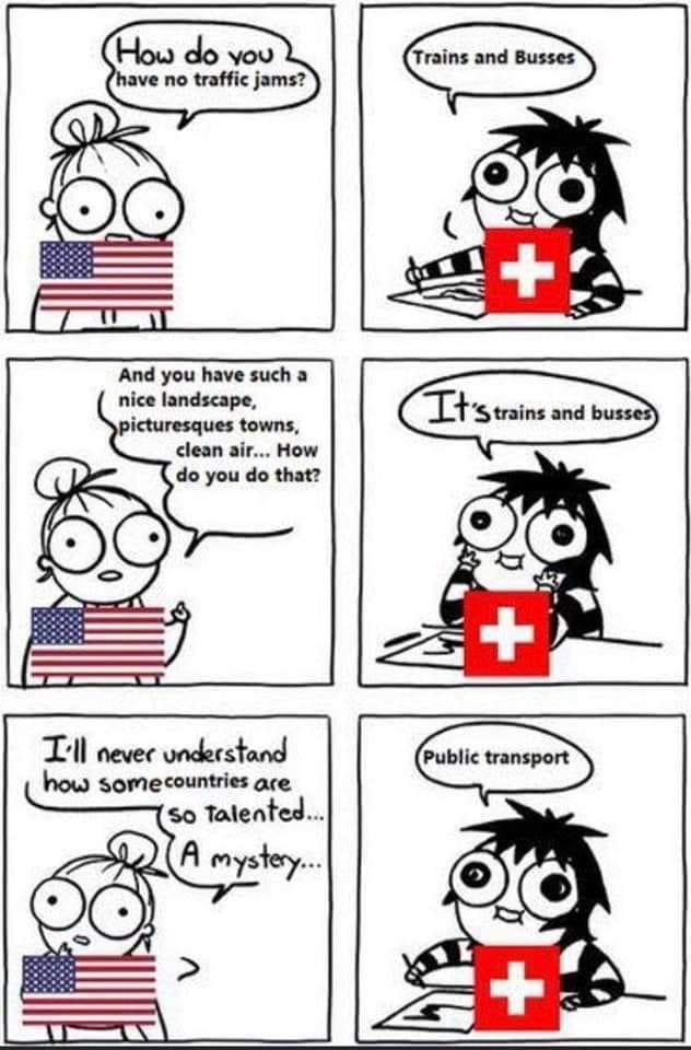 High Quality Switzerland trains & buses Blank Meme Template