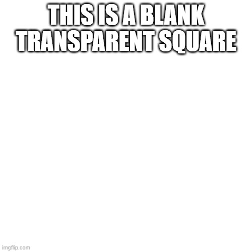 Blank Transparent Square Meme | THIS IS A BLANK TRANSPARENT SQUARE | image tagged in memes,blank transparent square | made w/ Imgflip meme maker