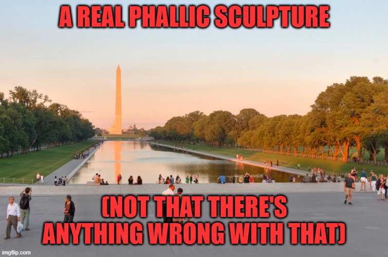 Washington Monument Reflecting Pool | A REAL PHALLIC SCULPTURE (NOT THAT THERE'S ANYTHING WRONG WITH THAT) | image tagged in washington monument reflecting pool | made w/ Imgflip meme maker