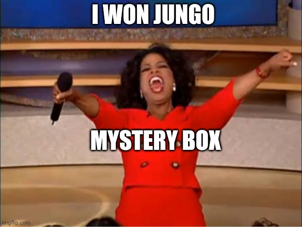 Oprah You Get A |  I WON JUNGO; MYSTERY BOX | image tagged in memes,oprah you get a | made w/ Imgflip meme maker