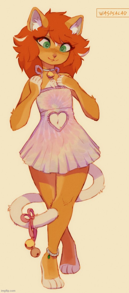 Kitty (By waspsalad) | image tagged in furry,femboy,cute,adorable,kitty | made w/ Imgflip meme maker