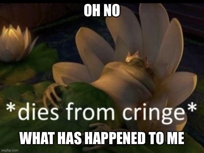 Dies from cringe | OH NO WHAT HAS HAPPENED TO ME | image tagged in dies from cringe | made w/ Imgflip meme maker