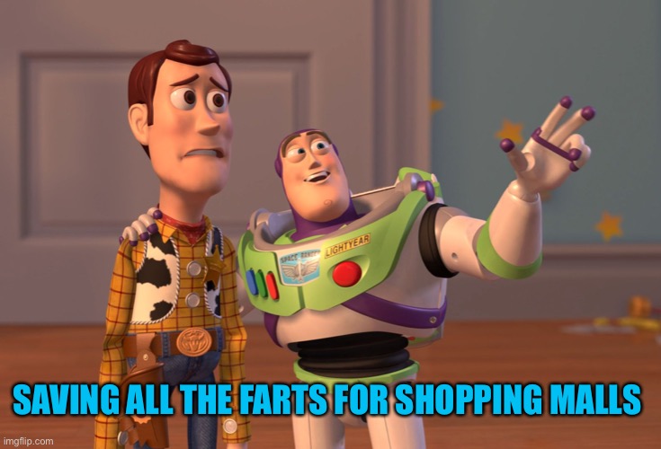 X, X Everywhere Meme | SAVING ALL THE FARTS FOR SHOPPING MALLS | image tagged in memes,x x everywhere | made w/ Imgflip meme maker